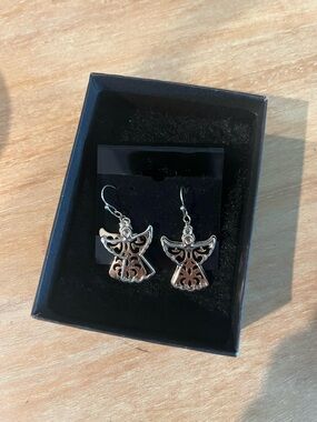 NWOT Silver Angel Earrings